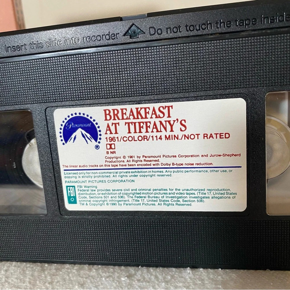 Vintage Collectible Breakfast at Tiffany's Audrey Helpburn VHS Tape Pink Cover - Picture 2 of 14